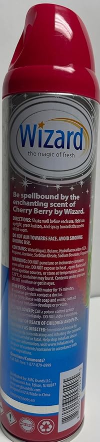 Wizard The Magic of Fresh | Odor Neutralizer & Air Freshener - 10 Oz. Cherry berry (Pack of 4) (Packaging May Vary)