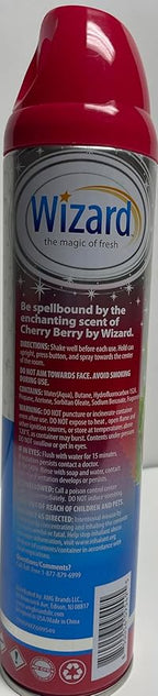 Wizard The Magic of Fresh | Odor Neutralizer & Air Freshener - 10 Oz. Cherry berry (Pack of 4) (Packaging May Vary)