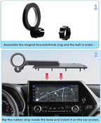 Car Phone Holder for 2020-2026 Toyota Highlander Accessories Compatible with MagSafe Cell Phone Mount 360° Rotation Does Not Affect Air Vent,Dashboard Original-Size Replacement Model