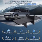 Glove Box Organizer Compatible with Hyundai Santa Fe 2026 2025 2024, Interior Accessories Glove Box Compartment Insert Storage Dividers for 2024-2026 Santa Fe, Black