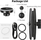 1 inch Ball Magnetic Wireless Charging Phone Holder Base for Magsafe, 5.9" Aluminum Long Arm, 1" (25mm) Ball Mount for MagSafe Charger, Compatible with RAM Mounts B Size Components