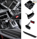 Eamplest 4PCS Center Console Organizer for 2024 2025 2026 Jeep Wrangler JL JLU 4XE and Gladiator JT Accessories Gear Shift Side Tray Organizer,Hanging Armrest Storage Box