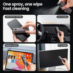 Screen Cleaner, Touch Screen Mist Cleaner, Cell Phone, Laptop and Tablet Screen, 3-in-1 Spray and Microfiber Cloth, Refillable with Water, Alcohol, Sanitizer (Pink -0.35oz)