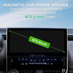 Car Phone Holder for Toyota BZ4X & Subaru Solterra 2026 2025 2024 2023 (Only for 8/12.3-Inch Screen) 360° Rotation Magnetic Cell Phone Mount, Compatible with Magsafe, Does Not Affect Air Vent