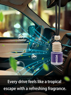 Ikeda Car Air Freshener: Hanging Car Smell Air Freshener | 10ml Hanging Car Perfume | Long Lasting Fragrance | Strong Scents Diffuser for Auto Home (Black ice|Circular)