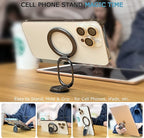 Doflyesky Magnetic Phone Ring Holder for iPhone, Double Adjustable Gym Phone Grip Holder and Stand Removable for Magsafe Case, iPhone 17/16/15/Pro Max Plus SE