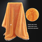 SPTA Drying Towel, Car Wash Drying Towel for Spotless Shine, Highly Absorbent, Scratch Free Large Microfiber Towel for Car wahing, 29.1 x 35 inch, Orange-MT031