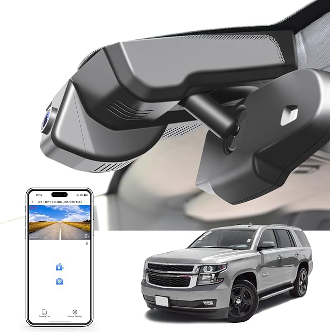 Mangoal 4K Dash Cam Custom fit for Chevy Suburban/Tahoe 2015 2016 2017 2018 2019 2020(Model D), Model D & Model C Have Same Models Years but Vehicle Sensor Cover are Different
