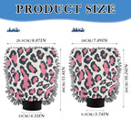 ALAZA Pink Leopard Print Cheetah Car Wash Mitt Scratch Free, 2 Pack Absorbent Microfiber/Chenille Washing & Drying Mitts, L