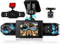 4 Channel 360° Dash Cam Front and Rear Inside Left Right, 2 Inch Dash Camera for Cars, Built-in Night Vision, Sensitive Motion Detection 24/7 Recording Parking Mode Monitor Reversing Help