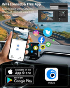 3 Channel 4K WiFi Dash Cam, 4K+1080P+1080P Front Inside and Rear, Triple Dash Camera with 32GB Card, APP Control, G-Sensor, 24 Hours Parking Mode, Loop Recording, Night Vision