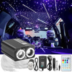Dual Port 32W Twinkle Meteor 2 in 1 Starlight Headliner Light Kit with 1200pcs 9.8ft Fiber Optical Cable RGBW Light Source Sound Activated APP/Remote Control for Car/Home/Party