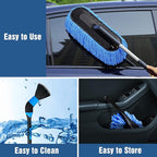 YeewayVeh Car Duster Kit, 3 Pack Car Detailing Brush Set with Extendable Microfiber Dust Brush & Scratch Free Car Dash Duster & Soft Car Interior Brush for Vehicles Motorcycle and Home Cleaning Tools