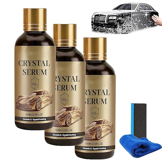 Ptz Crystal Serum for Cars, – Advanced Graphene Ceramic Coating for Cars,9h Graphene Coating for Auto Car Detailing (3 pcs)
