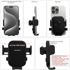 Adjustable Tesla Phone Mount Car Phone Holder for Model 3 and Model Y, No Glue Required,Center Console Display iPhone Holder, Touchscreen Phone Mount for Tesla Fits for All Phone(Black)