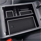 SXCY 2023 2024 Tucson Center Console Organizer Tray for 2022-2024 Tucson NX4 Limited / 2022 2023 2024 Santa Cruz Accessories 2024 Tucson Console Organizer Armrest Console Insert Box (White Mats)