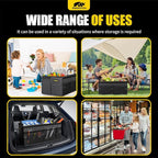 MIKKUPPA Car Trunk Organizer - 65L Collapsible Trunk Organizer with Lid, Sturdy Car Storage for SUV Auto Truck Van with Adjustable Straps and Non Slip Bottom (Black)