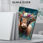 for Kindle 10th Generation Case 2019 Released 6",PU Leather Cute Slim Folio Adjustable Stand Smart Cover with Auto Wake/Sleep Case for 6 Inch Kindle 10th Gen 2019,Cute Highland Cow