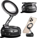 JKSML Magnetic Car Phone Holder [98LBS Strongest Suction & 2800gf Magnetic] 360° Adjustable Foldable Car Mount for Magsafe, Versatile for Car/Gym/Mirror Mount/Daily Stand, for iPhone & Android, Black
