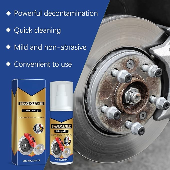 Powerful Non-Acid Brake Cleaner, Wheel and Tire Cleaner Spray, Iron & Fallout Remover, Effective Brake Dust & Grime Cleaner for Car Wheels Tires Brakes All Vehicle Models