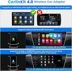 CarlinKit 4.0 CarPlay Wireless Adapter,Android Auto Wireless Dongle for OEM Wired CarPlay Cars,2026 OTA Upgrade-2 in 1,5Ghz WiFi Seamless Auto-Connect,Two Line, CPC200-CP2A for iPhone 6+/Android 11+