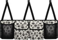 Black Dog Paw Print Trunk Hanging Storage Bag Large Capacity Car Back Seat Organizer with 4 Storage Bags,Space Saving Expert