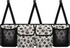 Black Dog Paw Print Trunk Hanging Storage Bag Large Capacity Car Back Seat Organizer with 4 Storage Bags,Space Saving Expert