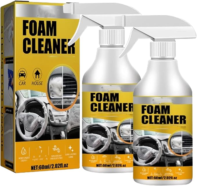 Multi-purpose Foam Cleaner Car Interior Cleaners,Upholstery Cleaners for Cars Seats,Espuma Para Limpiar Asientos De Carro (2, 60ML)