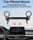 Car Phone Holder for Kia Forte 2022 2023 2024 Accessories Apply to 10.25 Inch Touch Screen Fixed Clip Magnetic Cell Phone Mount Hands-Free 360 Degree Rotation