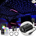 6W Mini Size Twinkle 450pcs of (0.03+0.04+0.06in)*9.8ft Starlight Headliner Kit, Star Lights for Car with Bluetooth APP/Remote Control/Music Effect, RGBW Fiber Optic Lights for Home Ceiling