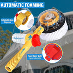Toolly Car Wash Brush Cleaning Kit, 360° Spin Car Mop, Microfiber Rotating Car Cleaning Brush, Detachable & Extendable Scrub Brush, Garden Hose Spray Nozzle Spray Gun for Cars, Yards, Garden, Pets
