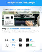 OTTOCAST Wireless CarPlay AI Box Nano, Android 13, 8GB RAM + 128GB Storage, AI Voice Assistant, SIM/Micro SD Support, Split-Screen, Android Auto Compatible