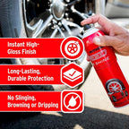 Mothers Speed Tire Shine, 15 oz. Aerosol — Long-Lasting, High-Gloss “Just Dressed” Finish — No Sling, Browning or Run, Fast & Easy Application — Micro-Emulsion Resins, Premium Silicones (16915)