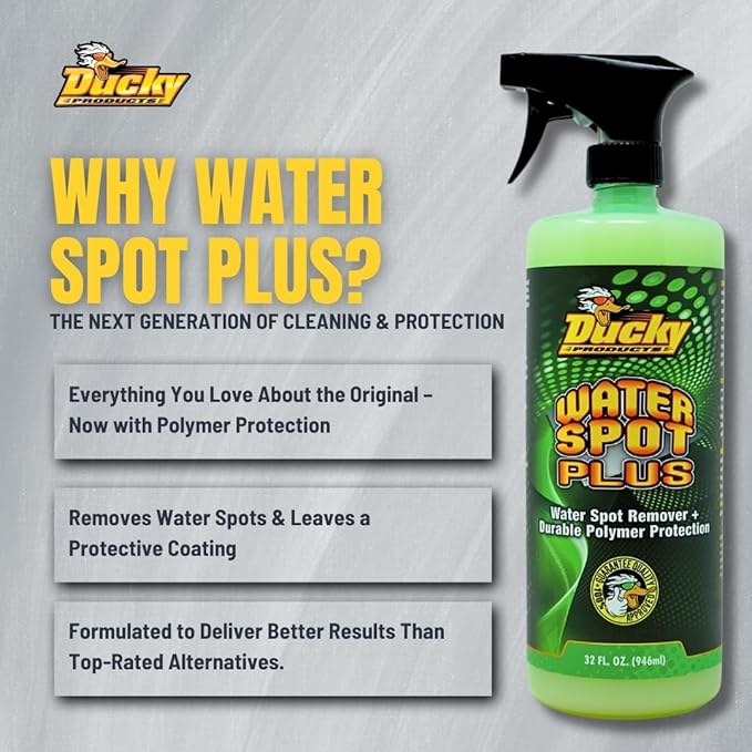 DUCKY PRODUCTS Water Spot Plus: Spray with Wax for Boat, Car, Motorcycle & RV Exterior Detailing, 32 oz