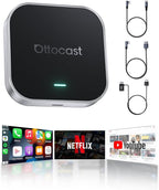 OTTOCAST 2025 Wireless CarPlay & Android Auto Adapter,Android 13 Magic CarPlay Box for Netflix/YouTube/TikTok +,FOTA Update,Split Screen,Plug & Play,Auto Bluetooth Connection,App Download,E2