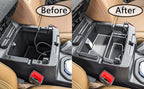TACOBRO Center Console Organizer Compatible with Jeep Wrangler JL & JLU 2018 2019-2024 2025 2026 Accessories, Gladiator JT Truck 2020 2021 2022 2023-2026 Insert Tray Armrest Storage Box, White
