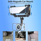 VRIG MG-15 Magnetic Rear View Mirror Phone Holder for car [Big Rear Mirrors Friendly],Magsafe Hands Free 360 Rotating Strong Magnet Cell Phone Mount Fit for iPhone 16/1514/13/12 Series