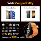 Wireless CarPlay Adapter for Apple Only, 2026 Upgrade Mini Aluminium CarPlay Adapter Converts Wired to Wireless CarPlay for iPhone, Plug & Play, Auto Connect Fast and Stable, with USB-C