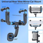 VRIG MG-15 Magnetic Rear View Mirror Phone Holder for car [Big Rear Mirrors Friendly],Magsafe Hands Free 360 Rotating Strong Magnet Cell Phone Mount Fit for iPhone 16/1514/13/12 Series
