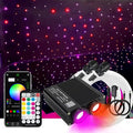 AKEPO Car Home Small Size 32W Dual-Port Different Color Music Activated Fiber Optic Lights, 600pcs of 0.03in 9.8ft Optical Fibers+RGBW Sound Activated Fiber Optic Star Headliner Ceiling Light Kit