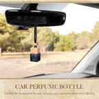 DaisyInner 100 Sets Car Diffuser Bottles Empty Bulk Hanging Car Air Freshener Diffuser Bottles Bulk Glass Perfume Holder with Instruction Cards for Essential Oil Fragrance Pendant(Square,Black)