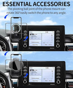 Magnetic Car Phone Mount for Toyota Camry 2021 2022 2023 2024 Accessories, for MagSafe Strong Magnets Cell Phone Holder 7-Inch Touch Screen Cradles, with Portable Phone Gripper 360° Rotation