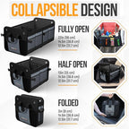 FORTEM Trunk Organizer For SUV Car Organizer and Storage, Collapsible Multi-Compartment Storage Bag Car Accessories for Women Men, 1680D Oxford, Non Slip Bottom, Adjustable Straps, Soft Cover (65L)