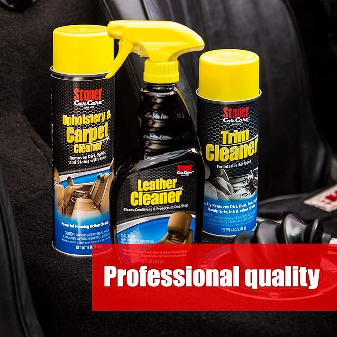 Stoner Car Care 91144 Upholstery and Carpet Cleaner Lifts Tough Stains with Powerful Foaming Action from Seats, Mats, Headliners, Door Panels, and More to Restore Automotive Interior, 18 Oz, Pack of 1