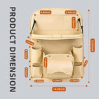 Car Seat Organizer, Multifunctional Backseat Protector Mat, Storage Bag and Tray Rack, Trash Storage (Suitable for Cars, Children, Back of Seats, and Rear Seats) (WHITE, Leather 1-Piece Set)