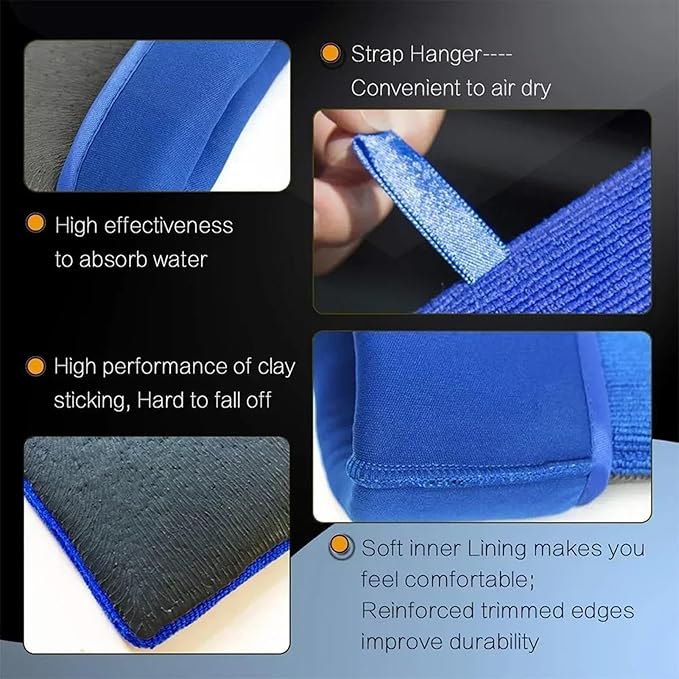 Scratch Free Wash Mitt, Microfiber Car Cleaning Glove, Absorbent 30cm Wash Mitt with Soft Grip, Soft Chenille Cleaning Fabric Tool, Clay Detailing Mitts Design for Auto Motorcycle Use