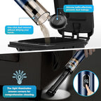 Upbooz Handheld Vacuum Cordless, Car Vacuum with 14000PA Powerful Suction with LED Light, Air Duster 2-in-1,Low Noise Rechargeable Portable Mini Vacuum Cleaner for Car Home Pet Office,Two Gears Blue