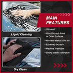 Oudain 200 Pcs Microfiber Cleaning Cloth 16x16 Inch Microfiber Towels for Car Ultra Absorbent Cleaning Rags Reusable Lint Free Streak Free Detailing Towel for Car Washing Drying Dusting (Black)