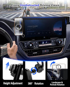 pop-tech Car Phone Mount for Toyota Grand Highlander 2024 2025 2026: Magnetic Strong Magnets Cell Phone Holder Fit 12.3-Inch Touch Screen Compatible with MagSafe & iPhone Accessories