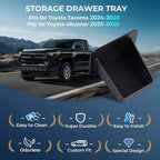 Center Console Organizer Drawer Storage Tray for Toyota Tacoma 2026 2025 2024 4th Gen & Toyota 4Runner 2026 2025 6th Gen, Interior Accessories Wheel Cubicle Hidden Cubby Insert Tray, Black